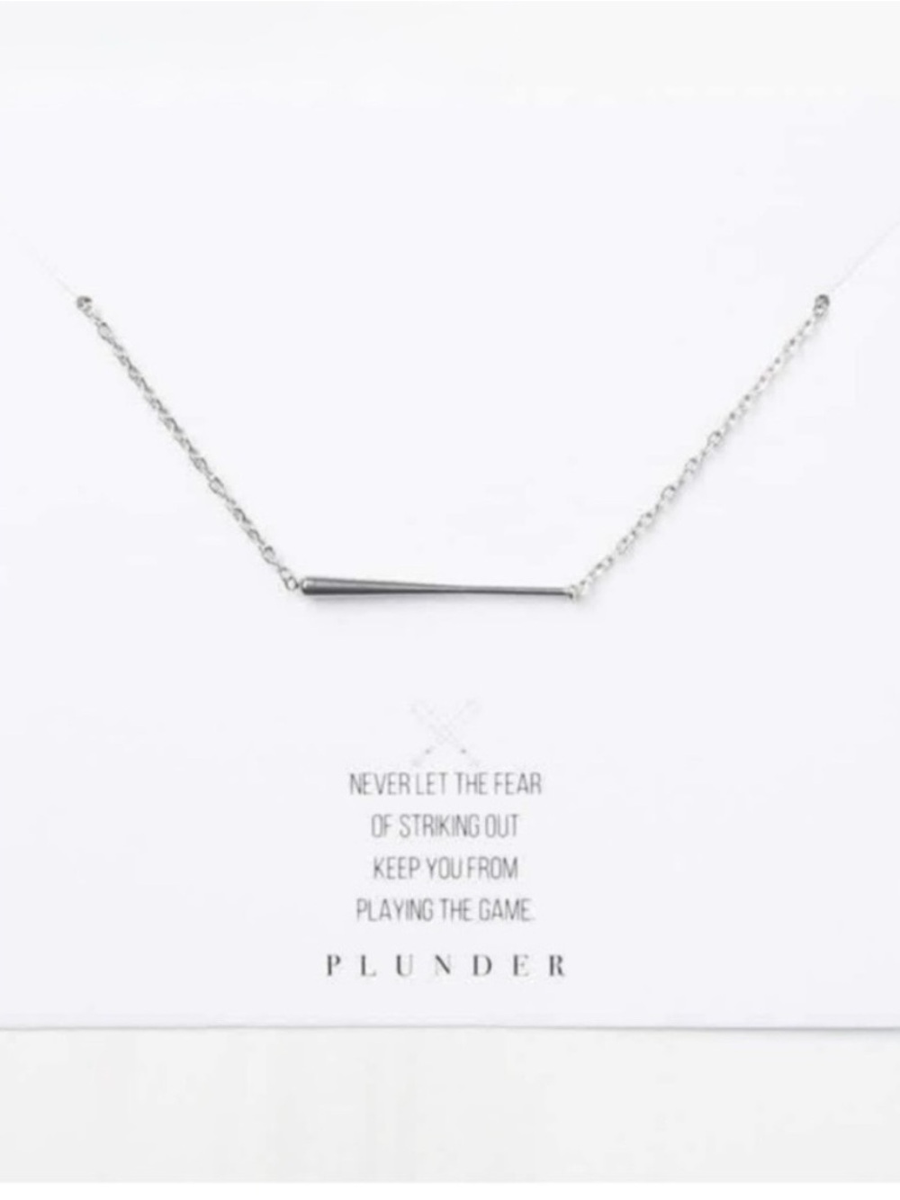 NEW Plunder Silver Minimal
Baseball Bat Necklace